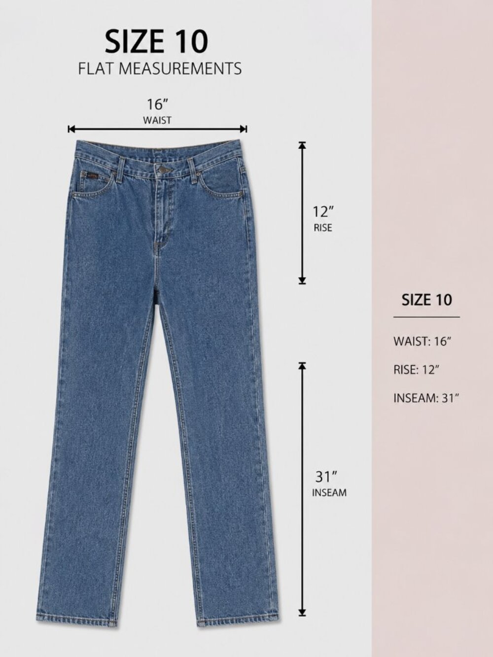Vintage Riders by Lee Denim Cotton Straight Leg Jeans